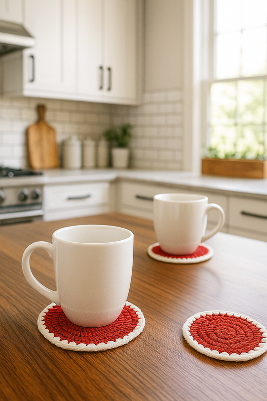 Handmade Crochet Wool Dining Set – 6 Pcs (Jug & Glass Mats)