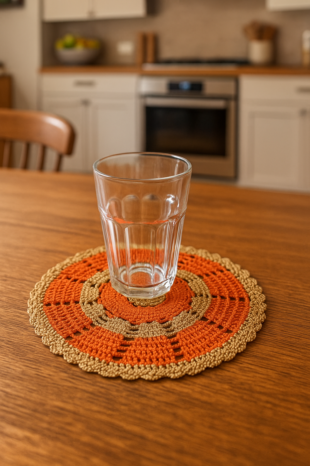 Handcrafted Crochet Glass Mat – Made with Resham Thread, Set of 7