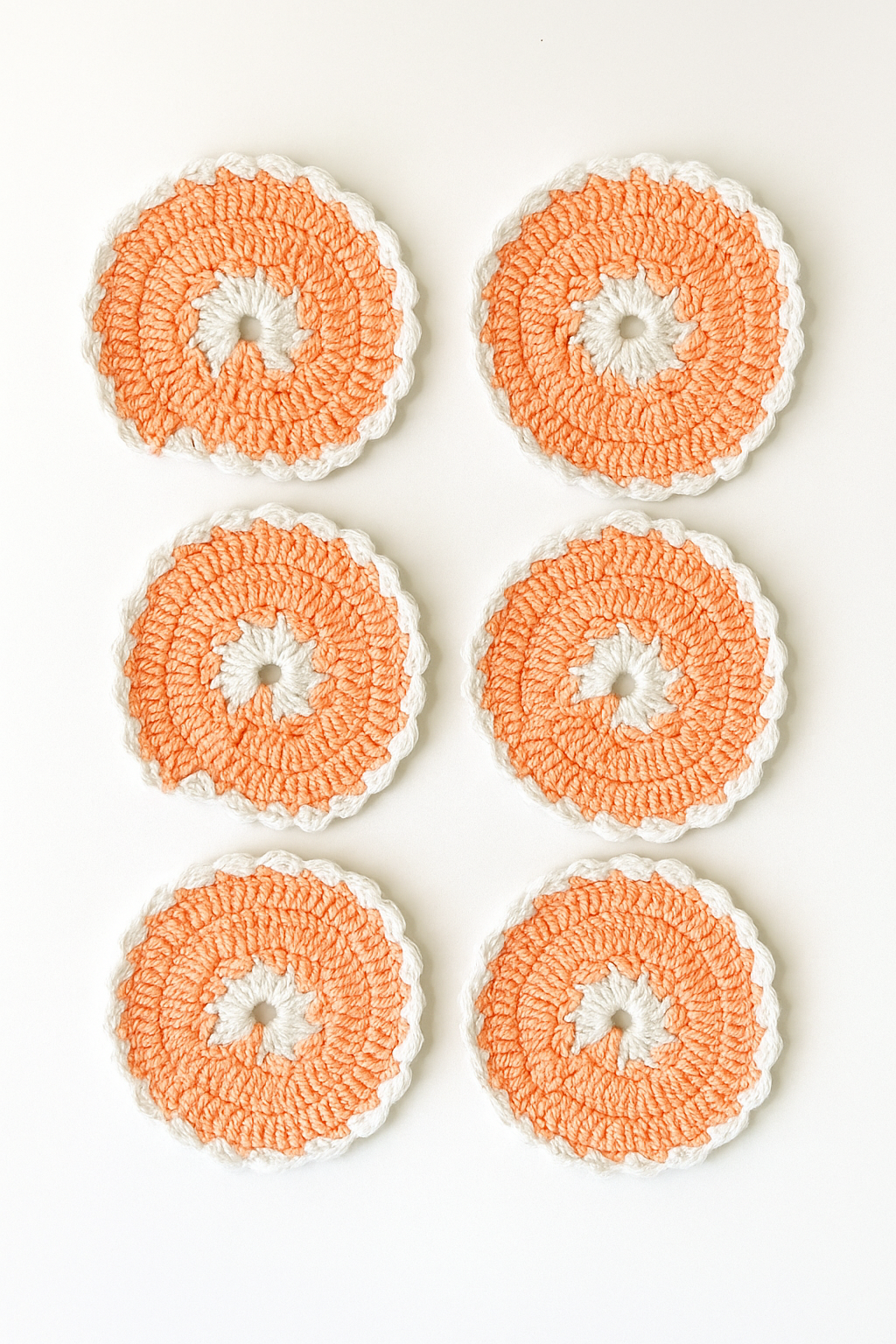 Elegant Crochet Glass Mat, Made of Wool, Set of 7