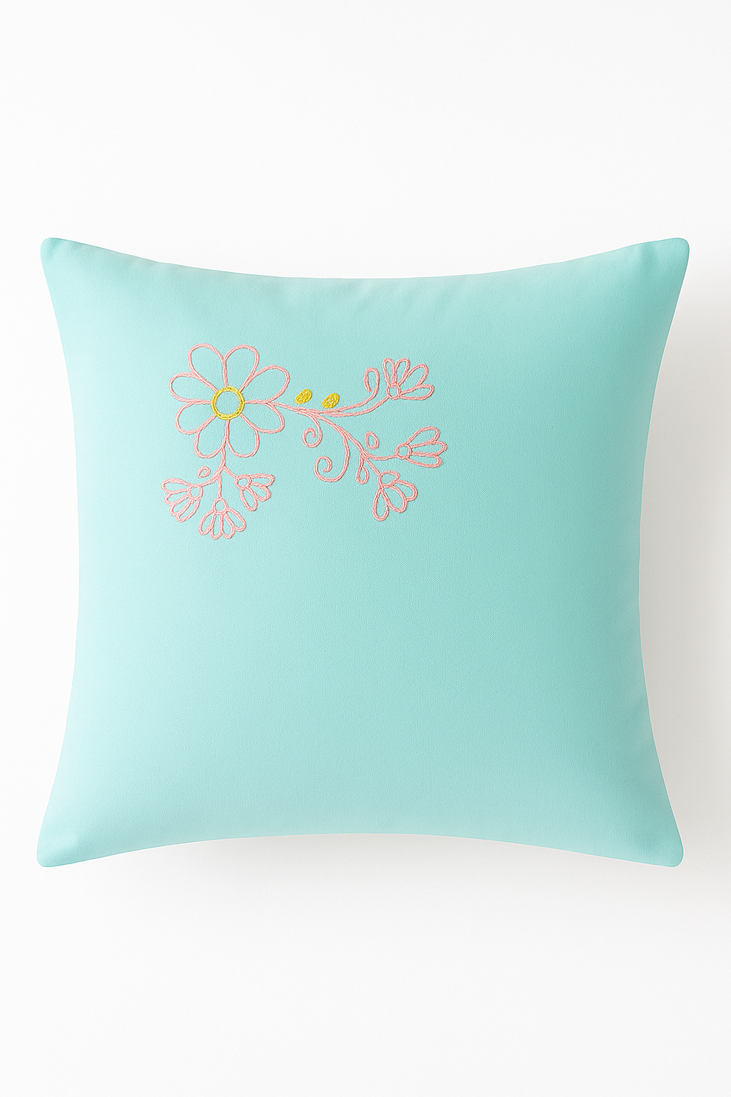 Stem Stitch Handwork with Cotton Thread on Cushion cover 16x16, Set of 2.