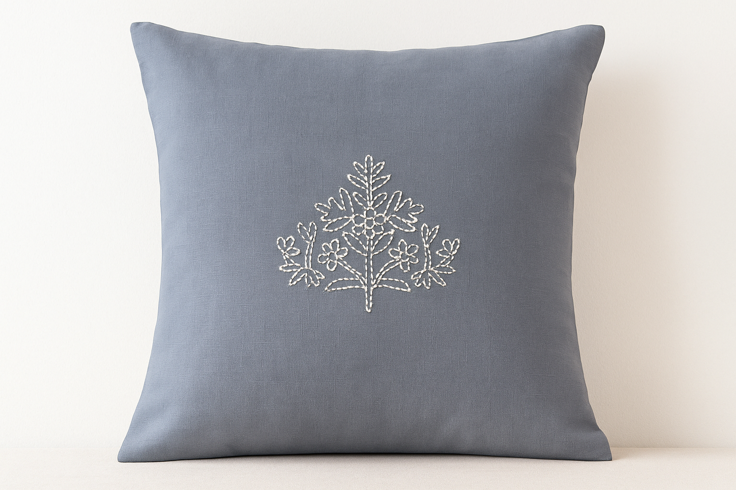 Running Stitch Handwork with cotton thread on Cushion 16x16, Set of 2