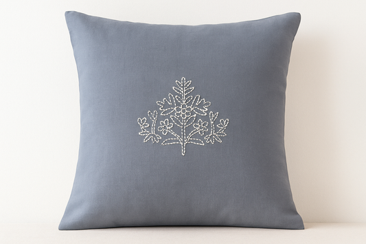 Running Stitch Handwork with cotton thread on Cushion 16x16, Set of 2