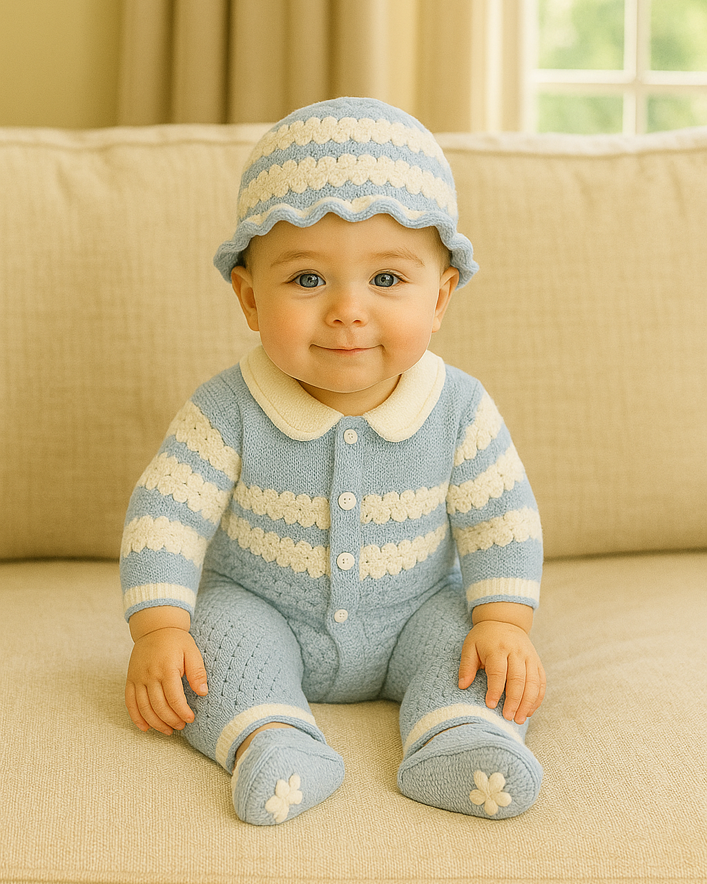 Crochet Baby Clothing Set – Soft Handmade Outfit for 15-Month Infants