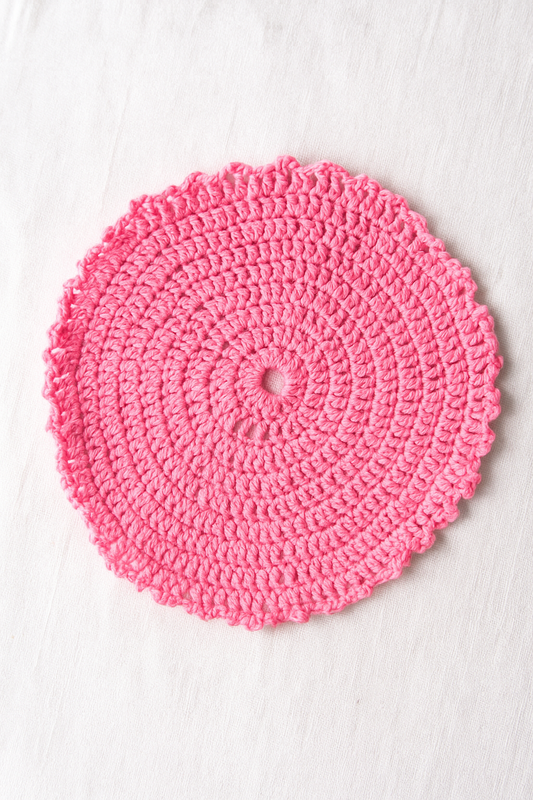 Handcrafted Crochet Glass Mat – Made of Wool, Set of 7