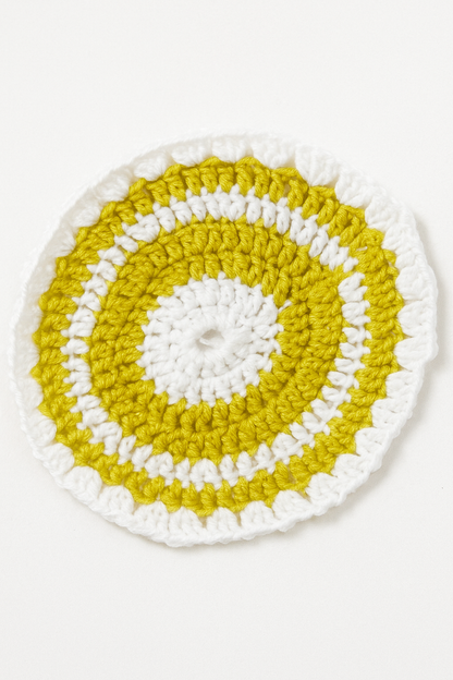 Cozy Wool Thread Crochet Glass Mats, Set of 6