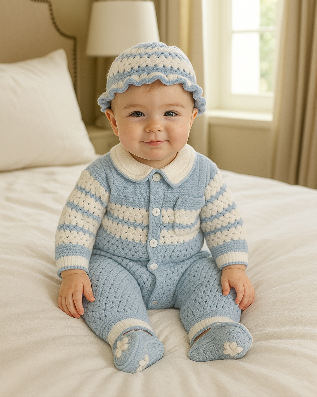 Crochet Baby Clothing Set – Soft Handmade Outfit for 15-Month Infants