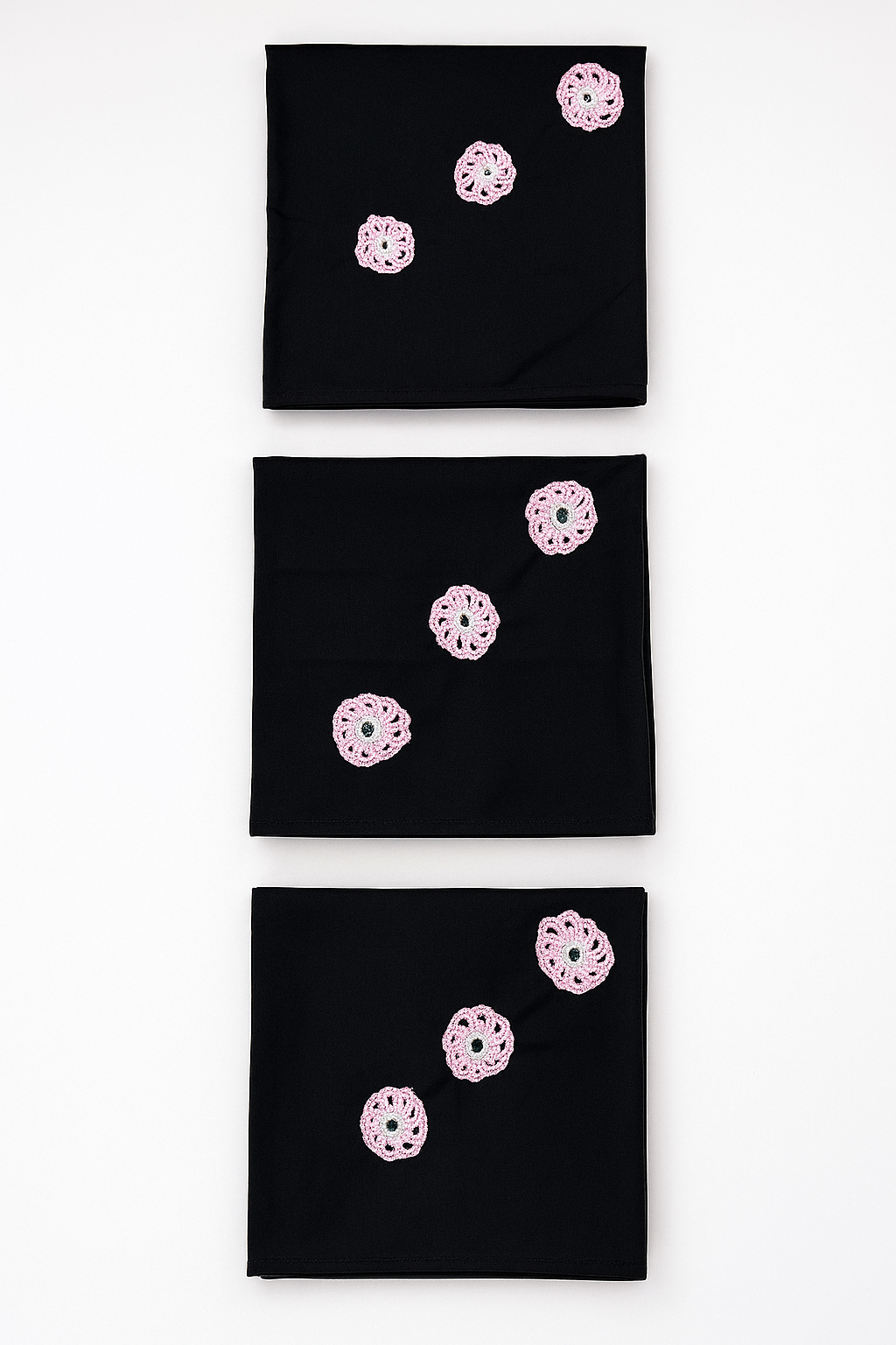 Decorative Crochet Flower Cushion Covers – 16x16, Pair