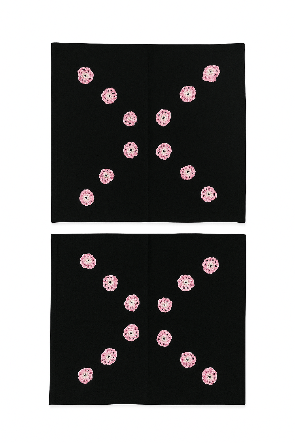 Decorative Crochet Flower Cushion Covers – 16x16, Pair