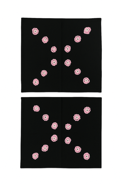 Decorative Crochet Flower Cushion Covers – 16x16, Pair