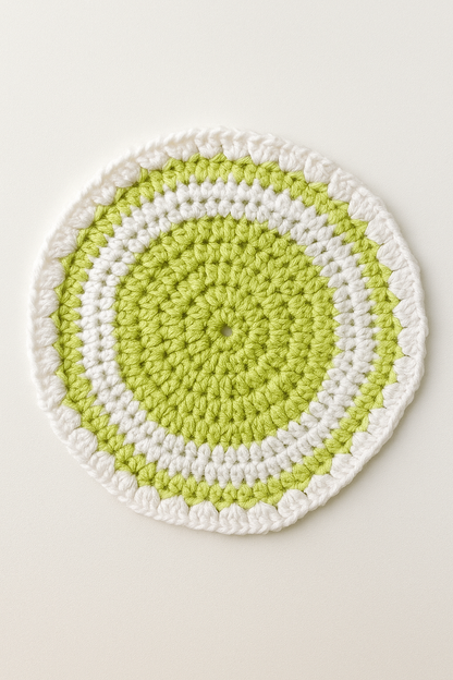 Premium Crochet Glass mats with Wool detailing, Set of 6