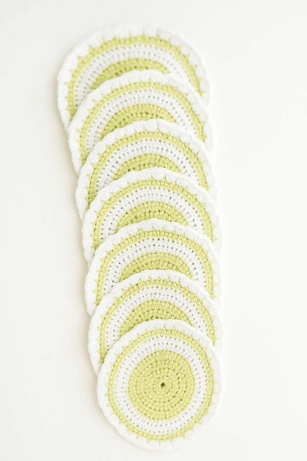 Premium Crochet Glass mats with Wool detailing, Set of 6
