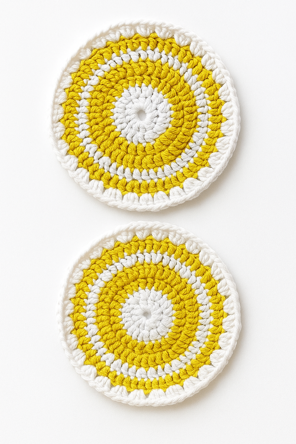 Cozy Wool Thread Crochet Glass Mats, Set of 6