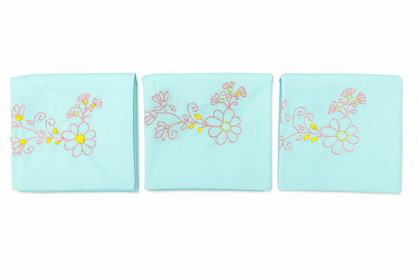 Stem Stitch Handwork with Cotton Thread on Cushion cover 16x16, Set of 2.