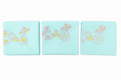 Stem Stitch Handwork with Cotton Thread on Cushion cover 16x16, Set of 2.