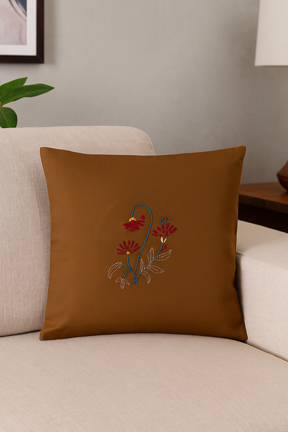 Lazy Daisy Stitch with Anchor thread on Cushion cover 16x16inch, Set of 2.