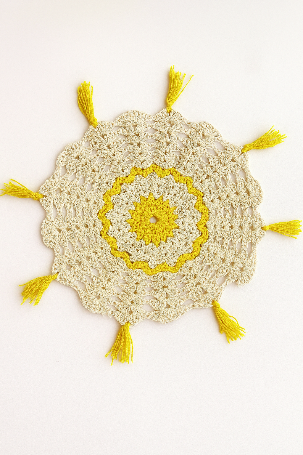 Crochet Glass mat, Made of Resham Thread