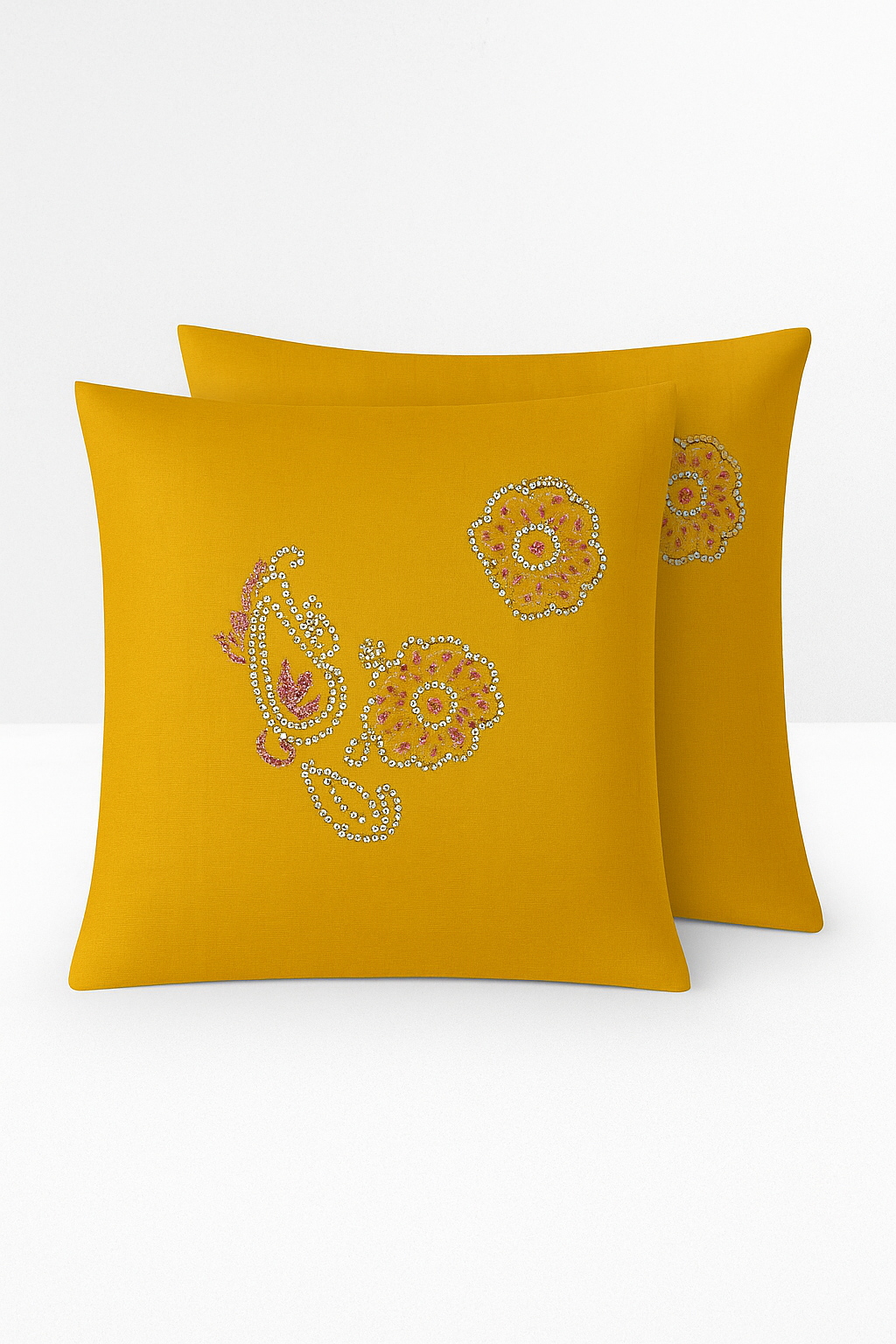 Unique Stonework Handmade Cushion cover 16 x 16-inch, Set of 2