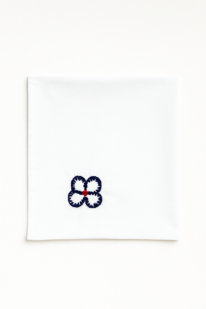 Cotton Napkin ,Buttonhole Stitch with wool, Standard size