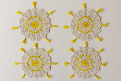 Crochet Glass mat, Made of Resham Thread