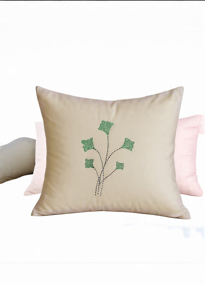 Running Stitch with cotton thread Hand work on Cushion 16x16, Set of 2